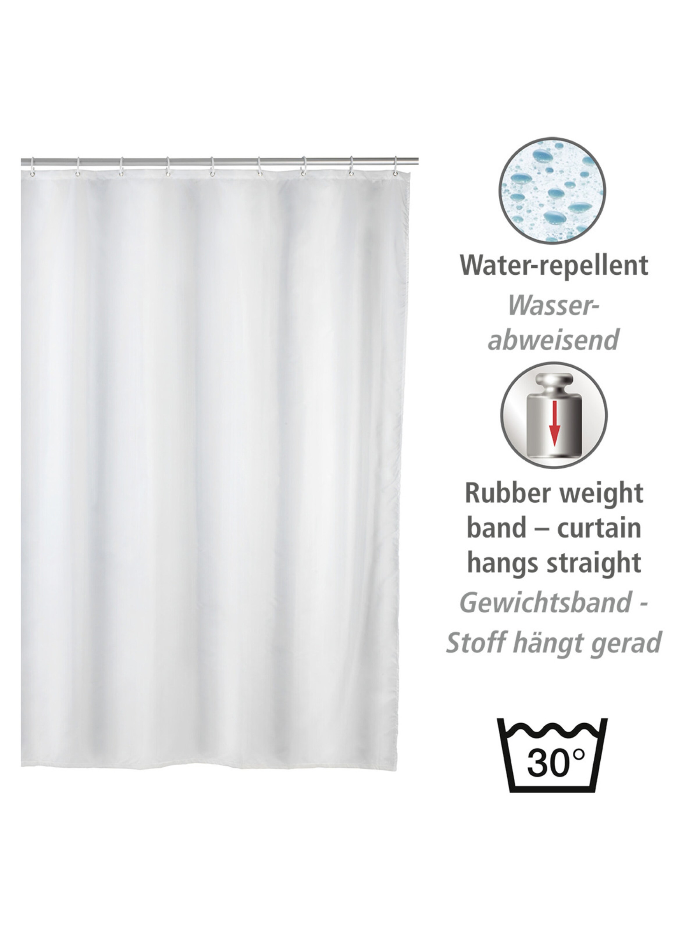 Wenko Shower Curtain in White