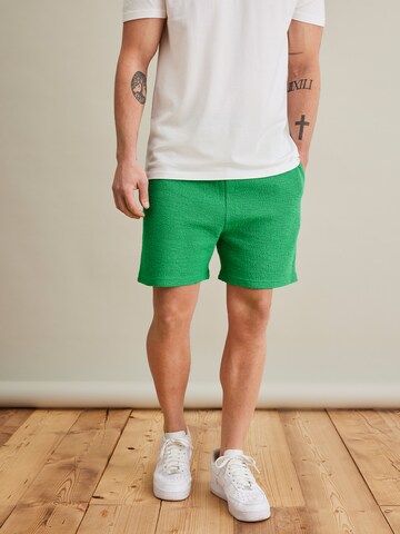 DAN FOX APPAREL Regular Trousers 'Jim' in Green: front