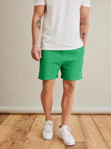 DAN FOX APPAREL Regular Панталон 'Jim' в зелено: отпред
