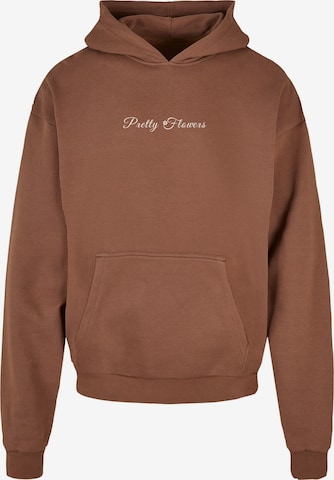 Merchcode Sweatshirt 'Pretty Flowers' in Braun: predná strana