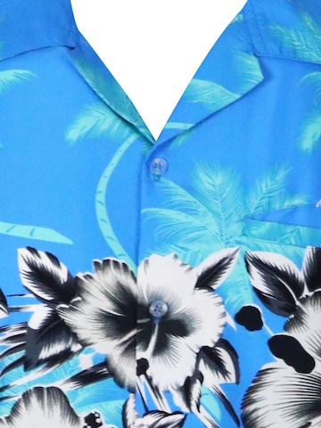 Camicia da donna 'Flower Chest' di King Kameha in blu