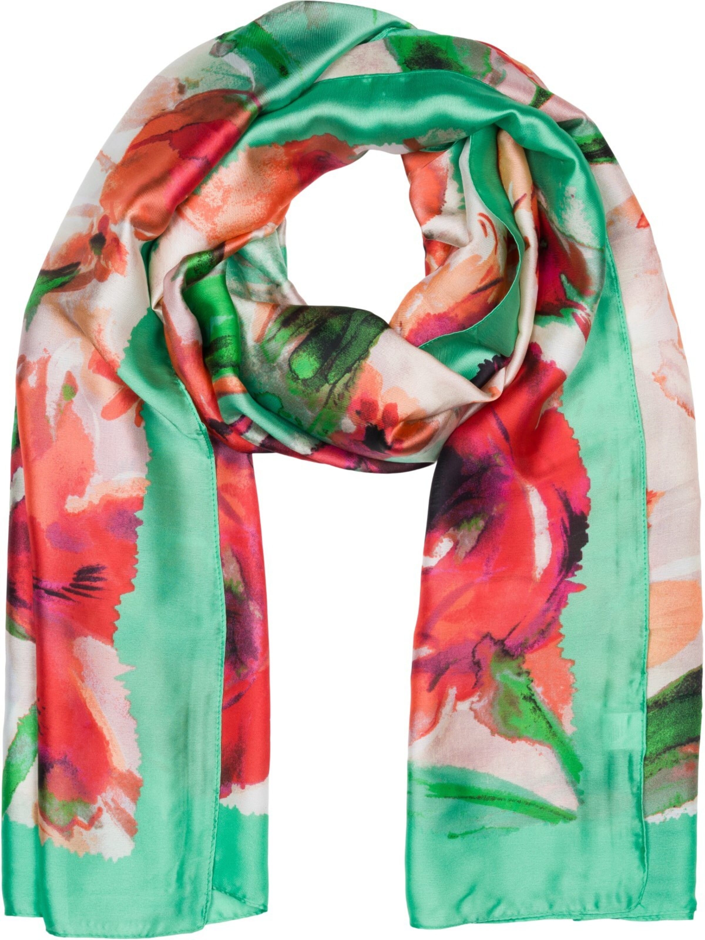 styleBREAKER Schal 'Schal mit Aquarell Blumen Muster'‌‌‌‌‌‌ in One Size in grün, Produktansicht
