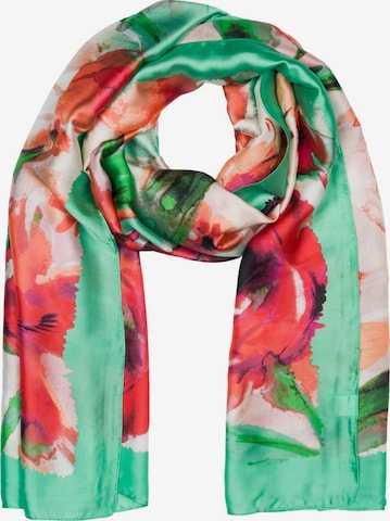 styleBREAKER Schal 'Schal mit Aquarell Blumen Muster' in Grün: Vorderseite