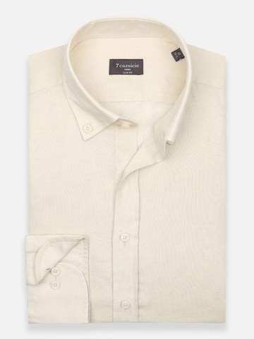 Camicia business 'Leonardo Linen Man Shirt' di 7Camicie in beige: frontale