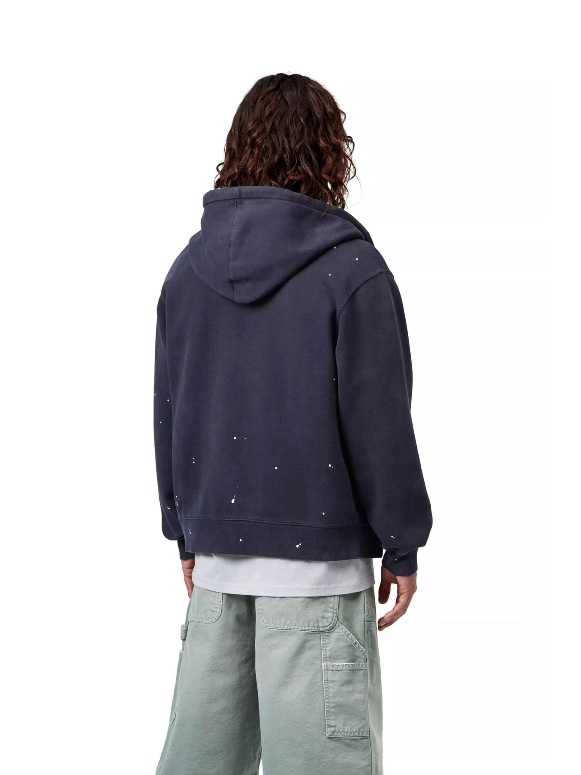 Giacca di felpa 'HOODED PAINTER JACKET DARK NAVY DESTROY WASH SPLATTER' di Carhartt WIP in blu