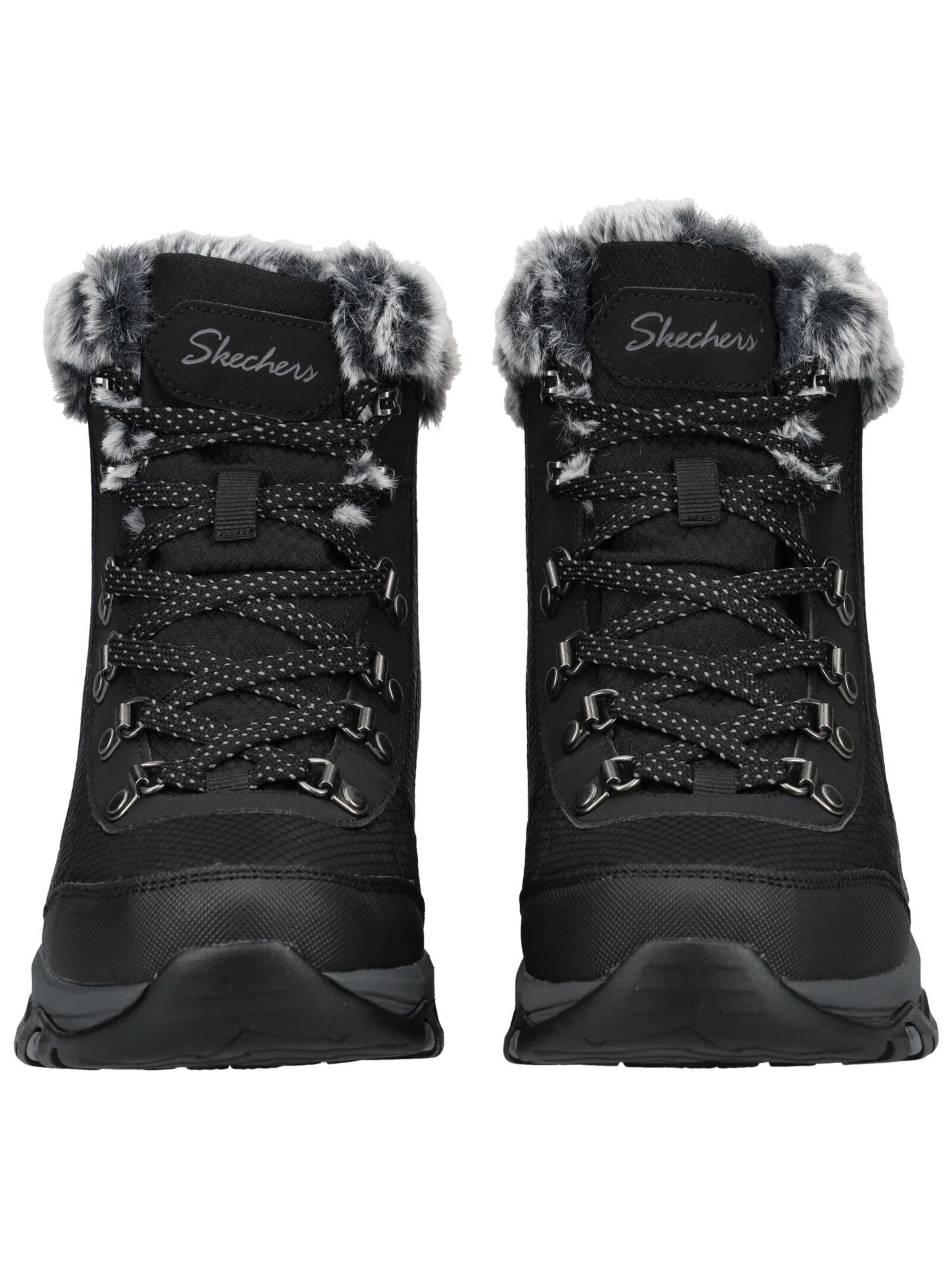 SKECHERS Lace-Up Ankle Boots in Black
