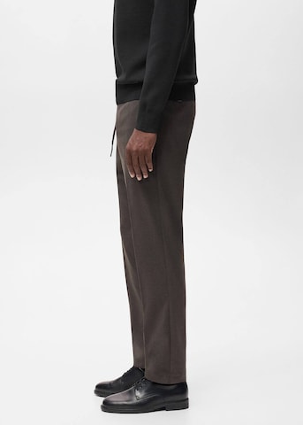 MANGO MAN Slim fit Pleat-Front Pants 'Murlo' in Brown