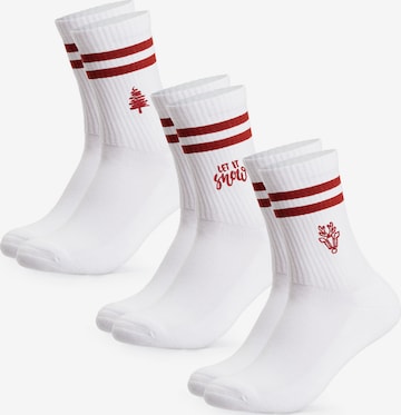 Occulto Socks 'Rudolph' in White: front