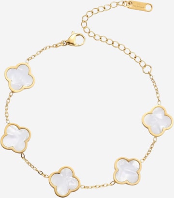 Pure Schmuck Bracelet 'Clover Perlmutt' in Gold: front