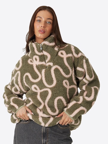 BRAVE SOUL Fleece jas in Bruin: voorkant