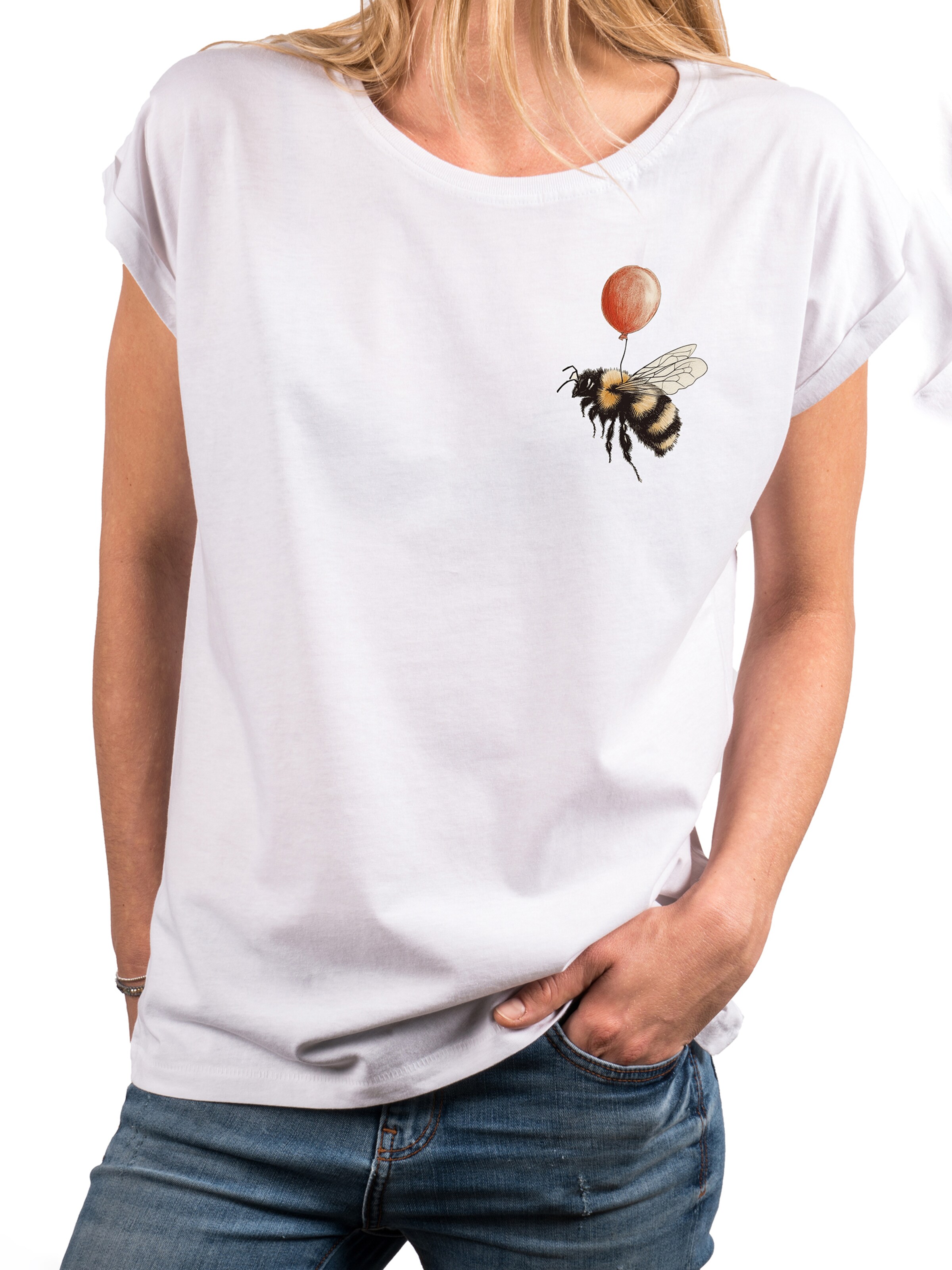 MAKAYA Shirt 'Flughilfe' in White