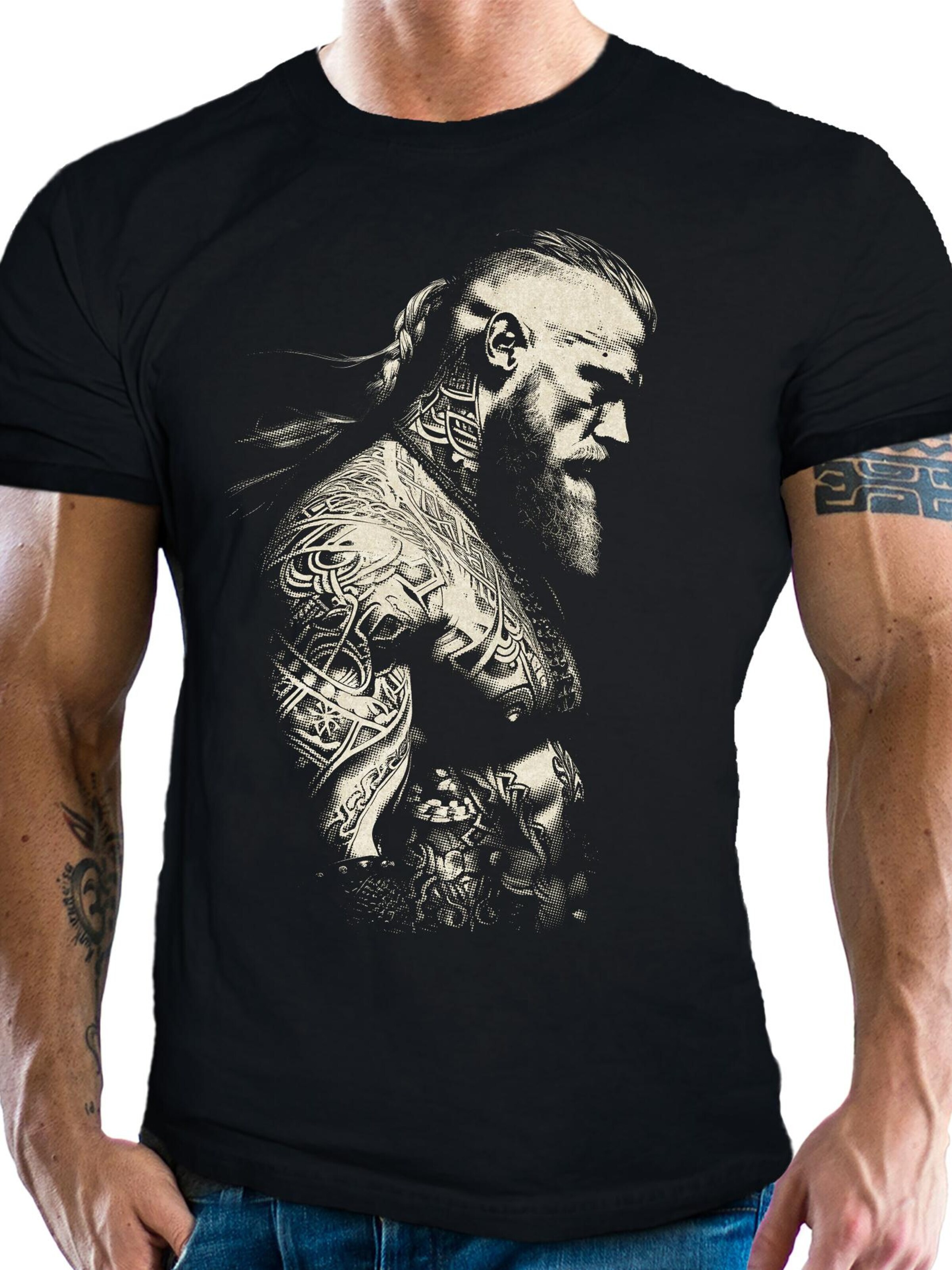 Lobo Negro Shirt 'Viking' in Black: front