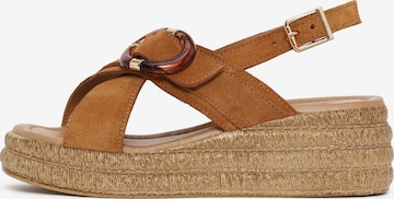 Derimod - Sandalias en marrón: frente