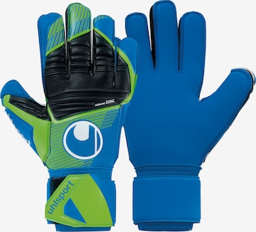 UHLSPORT Athletic Gloves in Blue: front