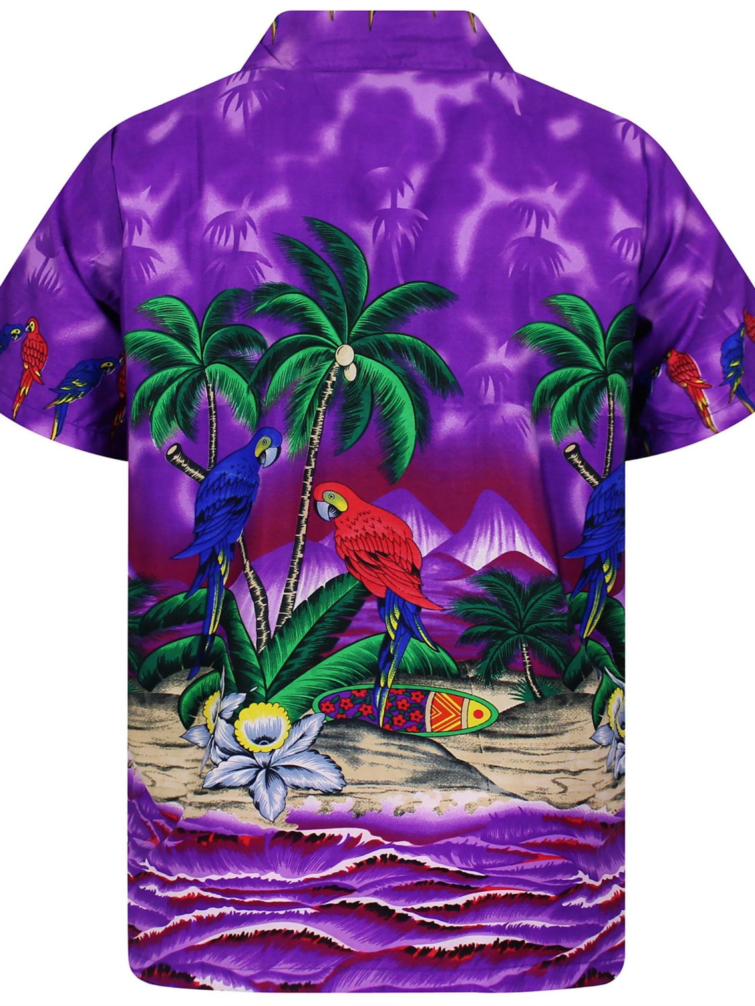 King Kameha Shirt 'Parrot'‌‌‌ in Lila