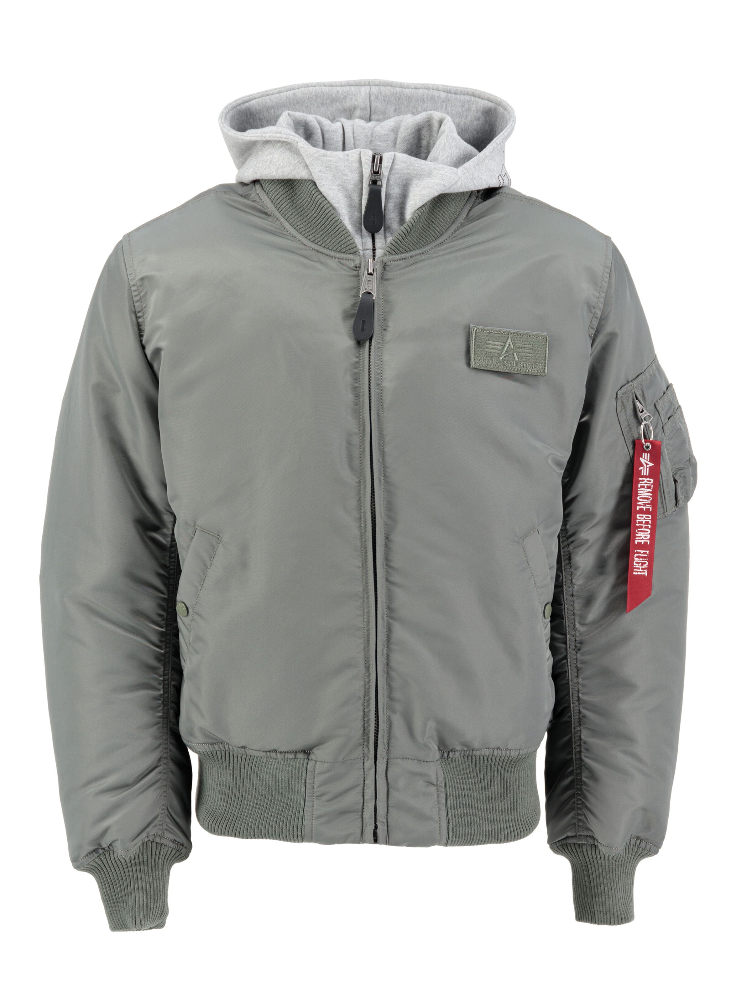 ALPHA INDUSTRIES Демисезонная куртка 'MA-1 D-Tec' в Серый: спереди