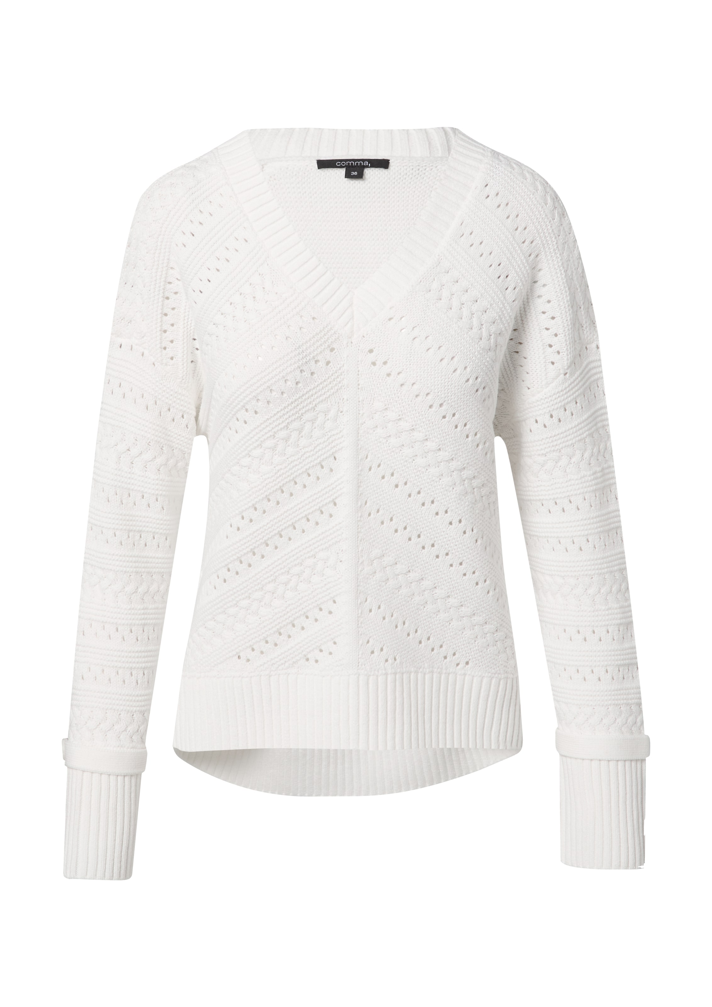COMMA Sweter w kolorze biały: przód