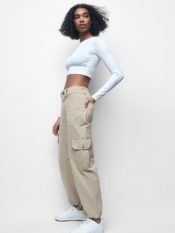Pull&Bear Loosefit Hose in Beige: Vorderseite