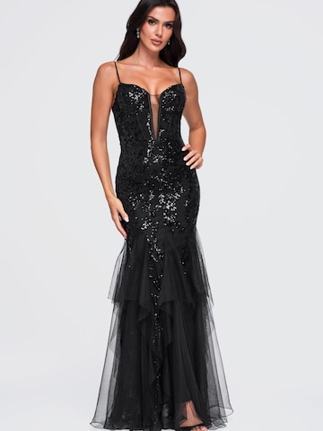 Robe de soirée Ombre en noir : devant