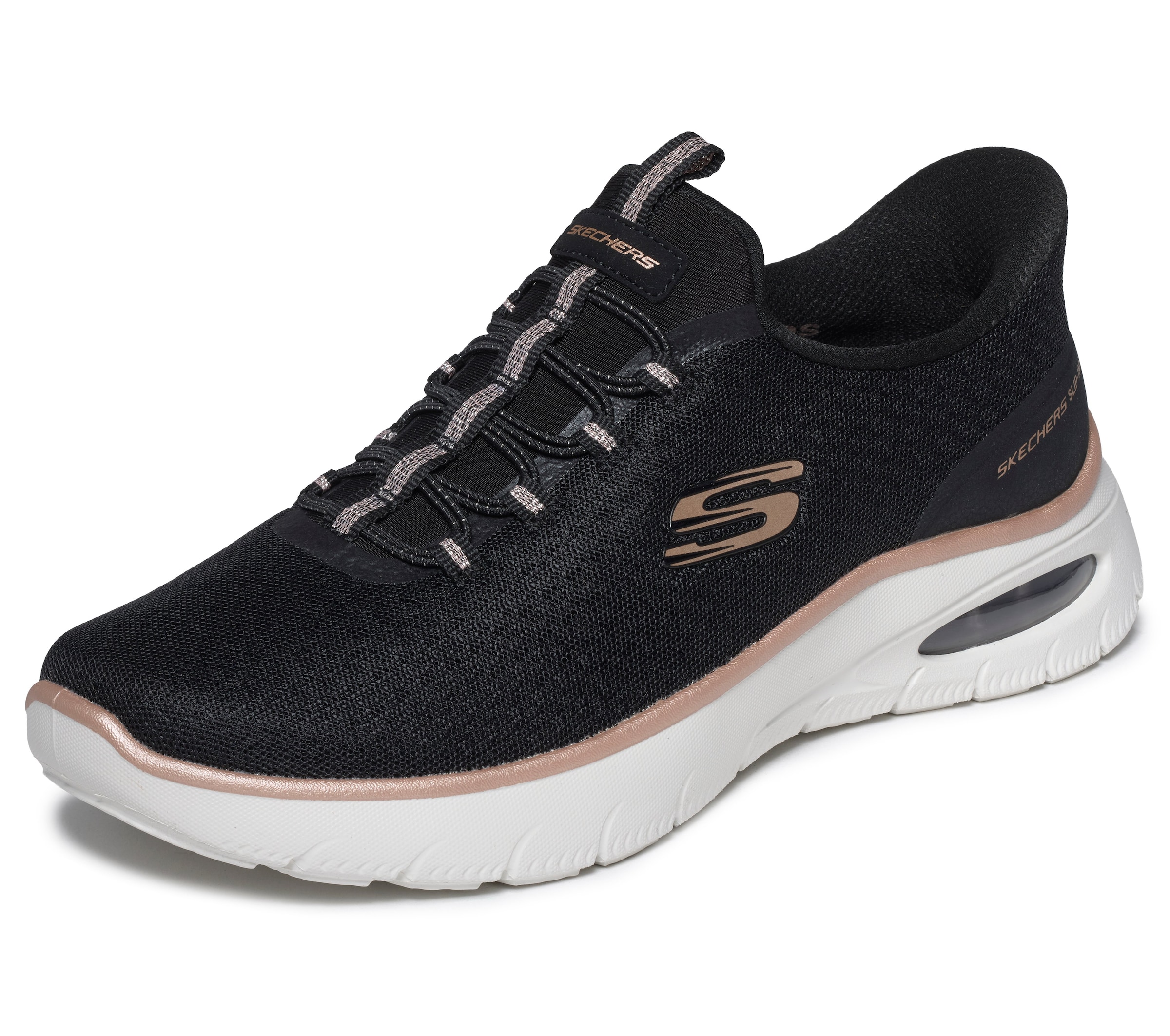 SKECHERS Slip-Ons in Black: front
