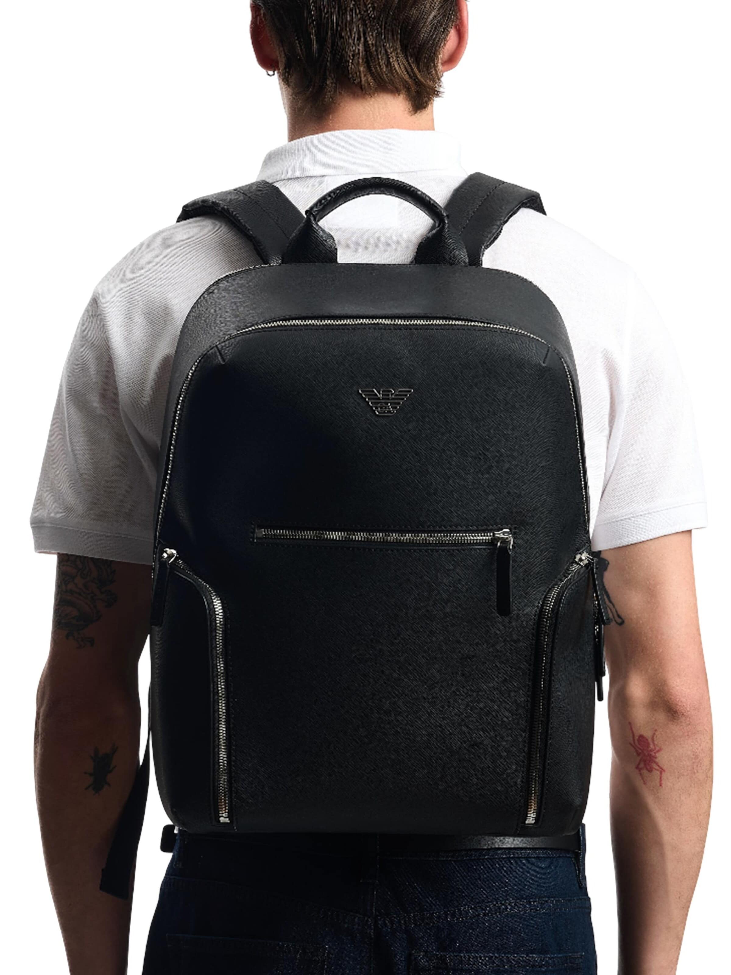 Emporio Armani Backpack in Black: front