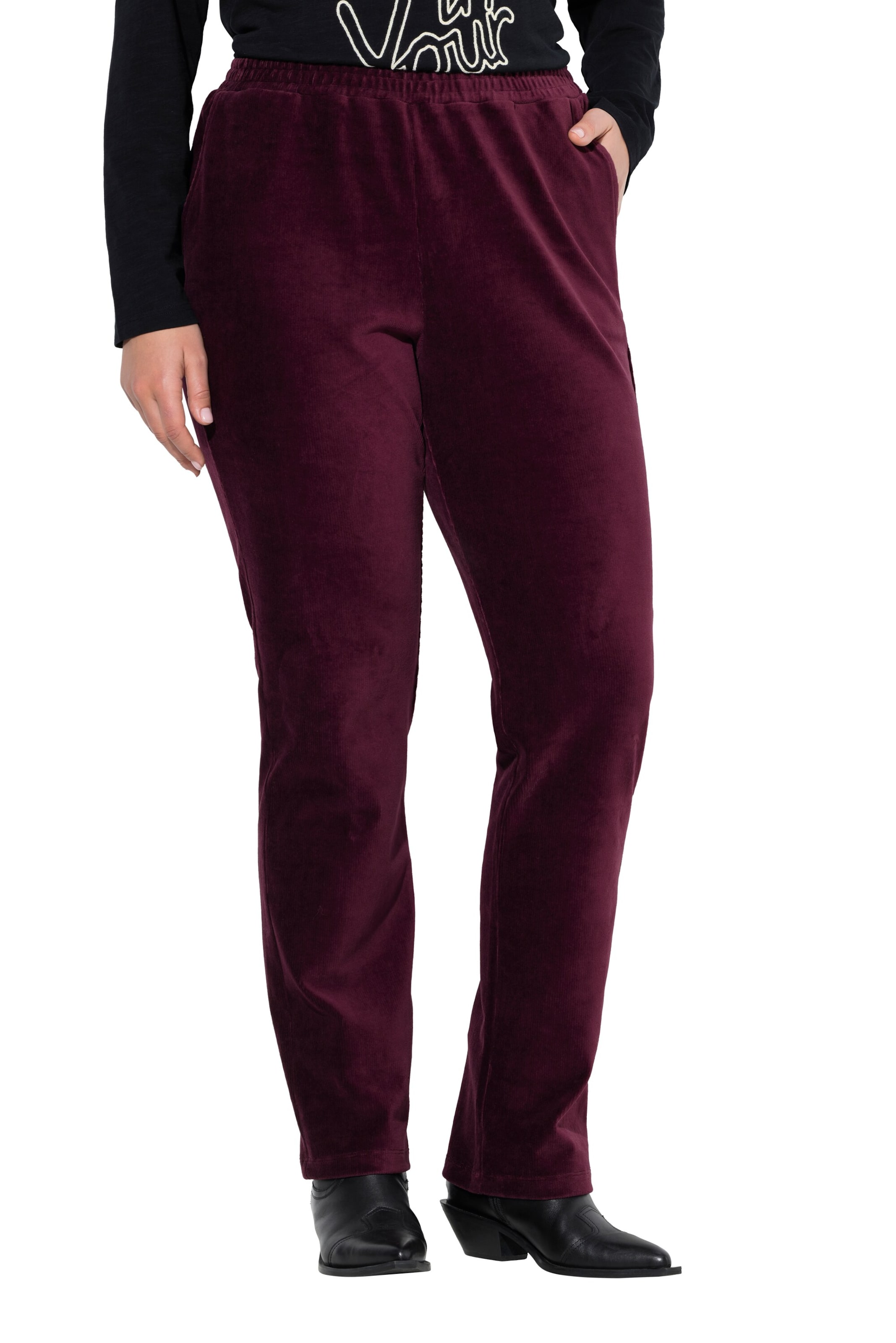 Ulla Popken Regular Trousers in Purple: front