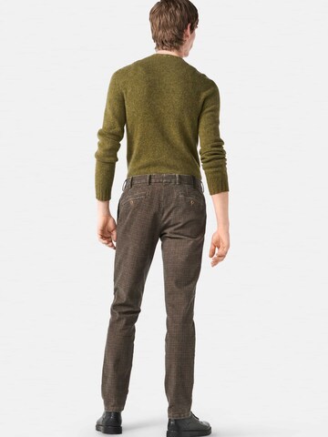 Coupe slim Pantalon chino 'Pepita Check' MMX Germany en marron