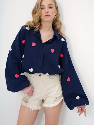 Trend Alaçatı Stili - Blusa em azul: frente