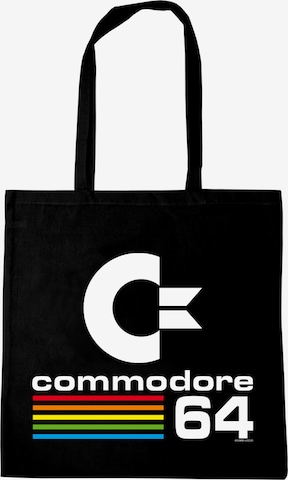LOGOSHIRT Shopper 'Commodore 64 Logo' in Schwarz: Vorderseite