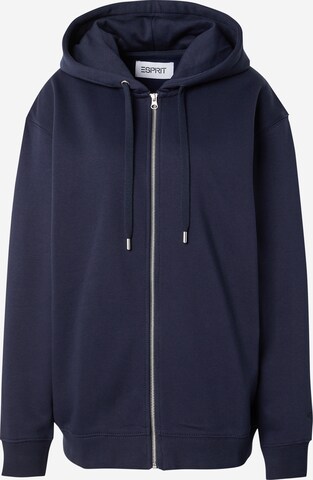 ESPRIT Zip-Up Hoodie in Blue: front