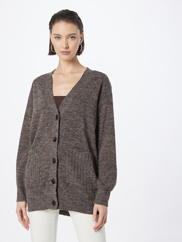 ICHI Knit Cardigan 'MARAT' in Brown: front