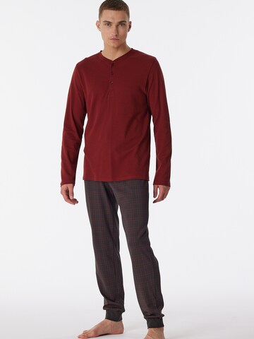 Pyjama long ' Fine Interlock ' SCHIESSER en marron : devant