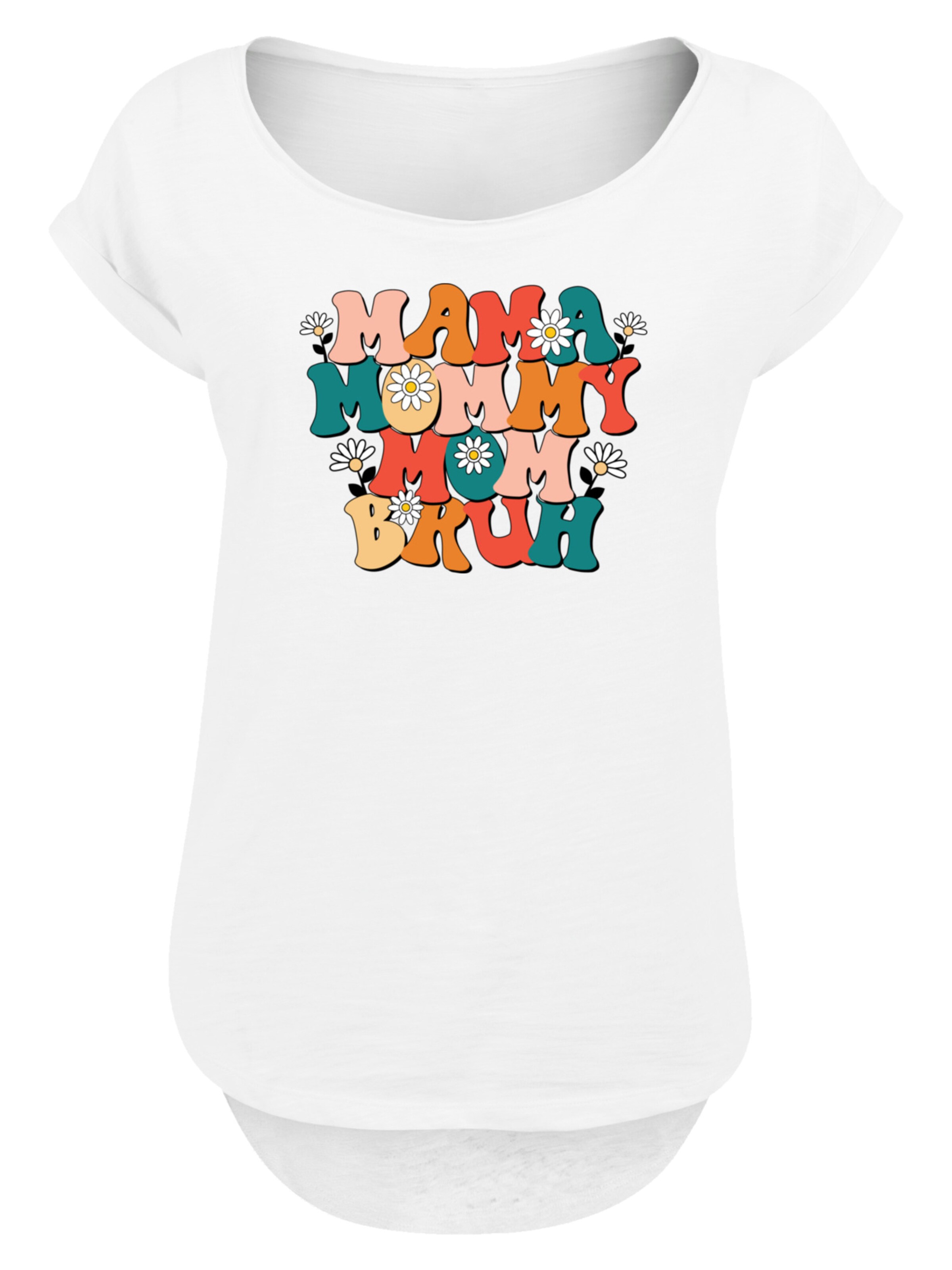 T-shirt 'Mothers Day Floral Accent Mom Life Humor Trendy Aesthetic' F4NT4STIC en blanc : devant