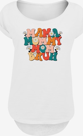 F4NT4STIC T-Shirt 'Mothers Day Floral Accent Mom Life Humor Trendy Aesthetic' in Weiß: Vorderseite