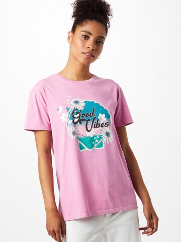 T-shirt 'Good Vibes' Mavi en rose : devant