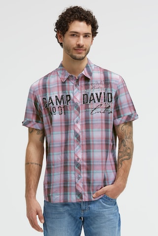CAMP DAVID Regular fit Button Up Shirt in Red: front