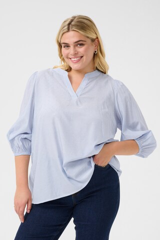 KAFFE CURVE Blouse in Blue: front