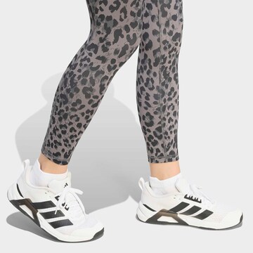 ADIDAS PERFORMANCE Skinny Workout Pants 'Optime Essentials' in Grey