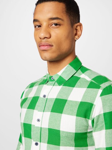 Only & Sons Slim fit Button Up Shirt 'Gudmund' in Green