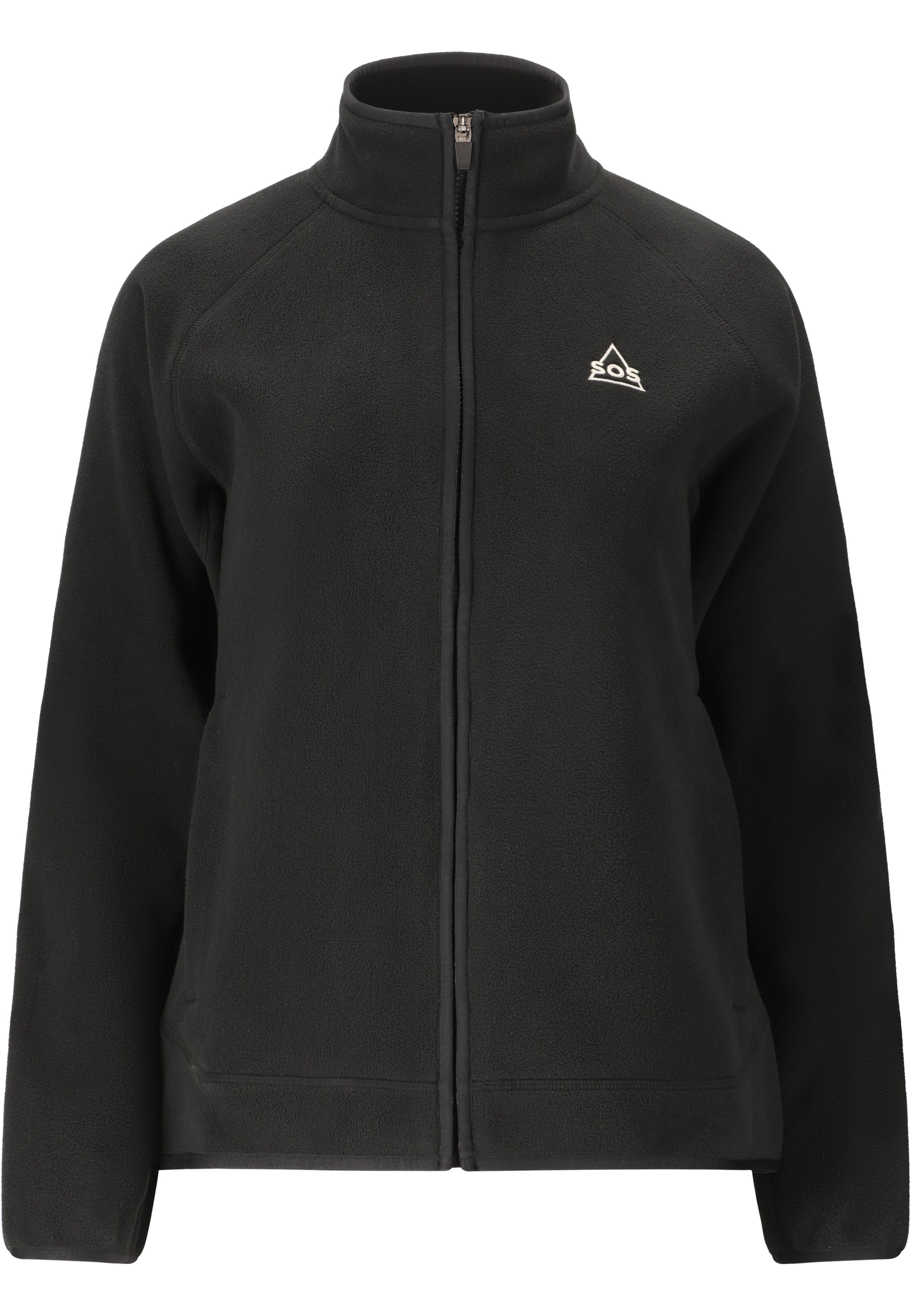 SOS Fleecejacke 'Draco' in Schwarz: Vorderseite
