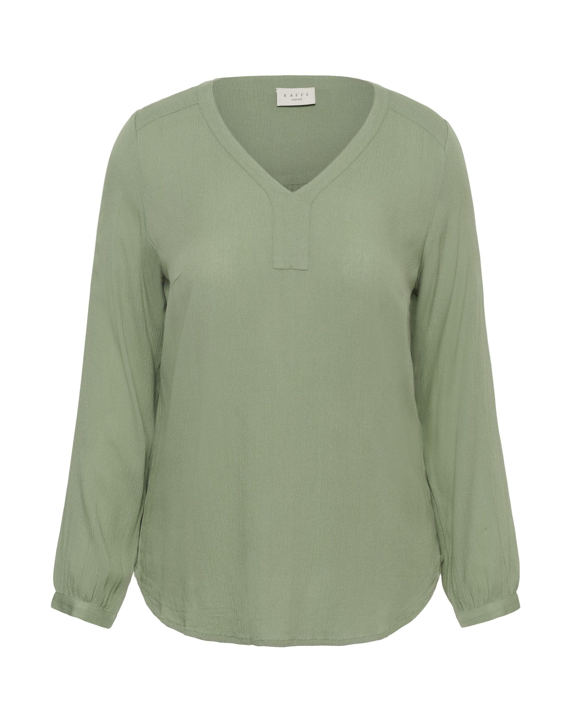 KAFFE CURVE Blouse 'KCAmi' in Green: front
