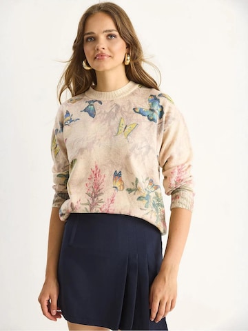 Pull-over Bianco Lucci en beige : devant