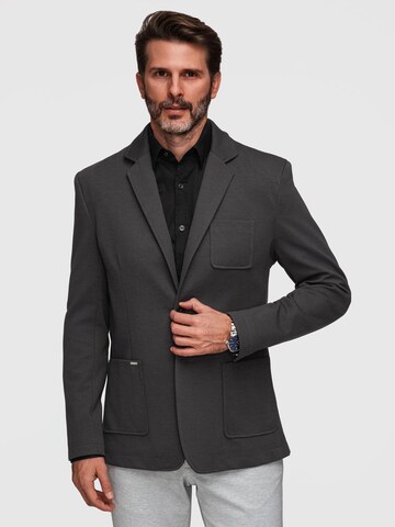 Ombre Slim Fit Businesshemd in Grau: Vorderseite