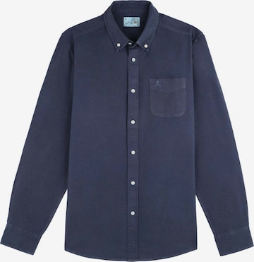 Scalpers Button Up Shirt in Blue: front