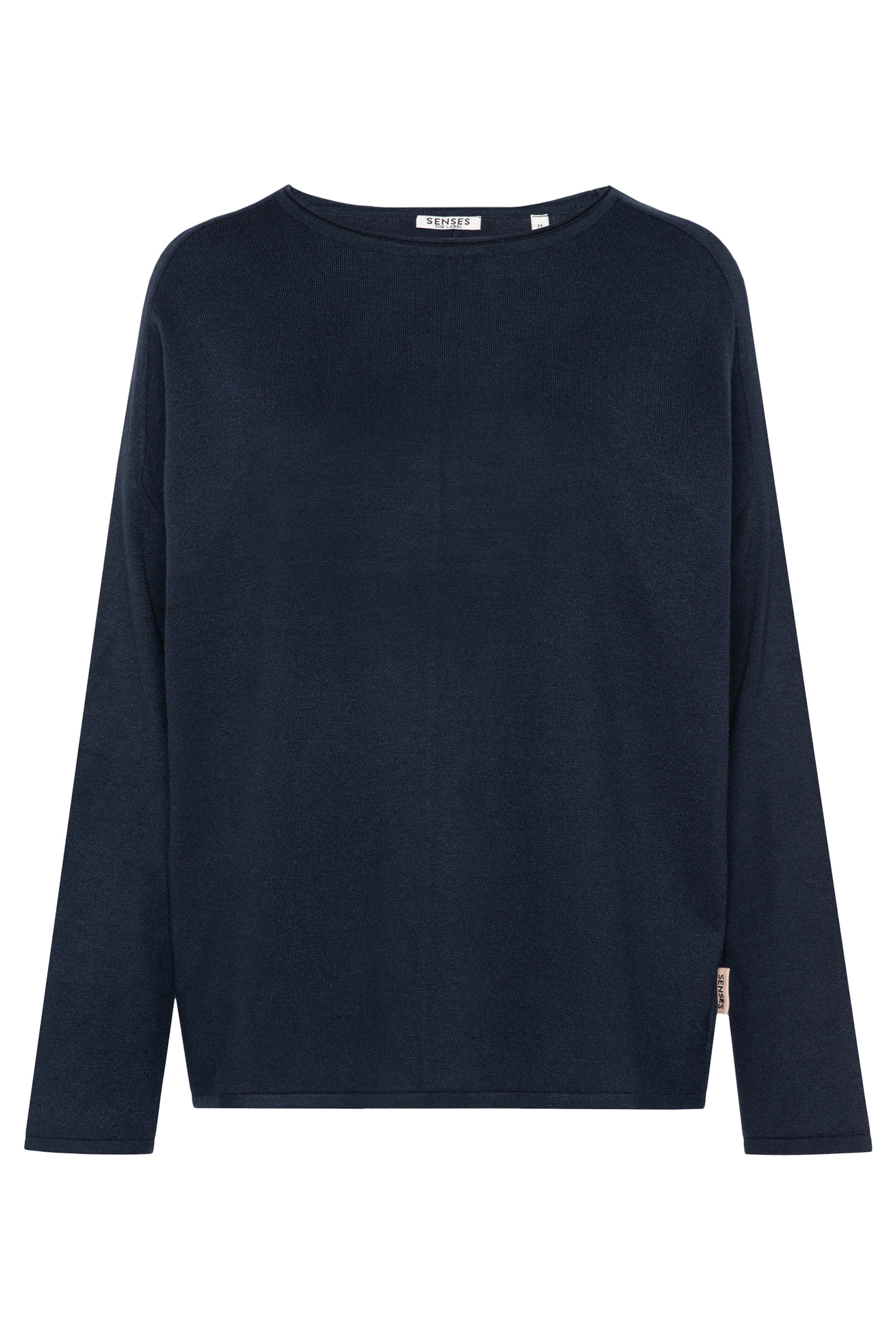SENSES.THE LABEL Feinstrick-Pullover mit großzügiger Ärmelweite in Blau: Vorderseite