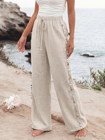 MEETWEE Wide Leg Hose in Beige: Vorderseite