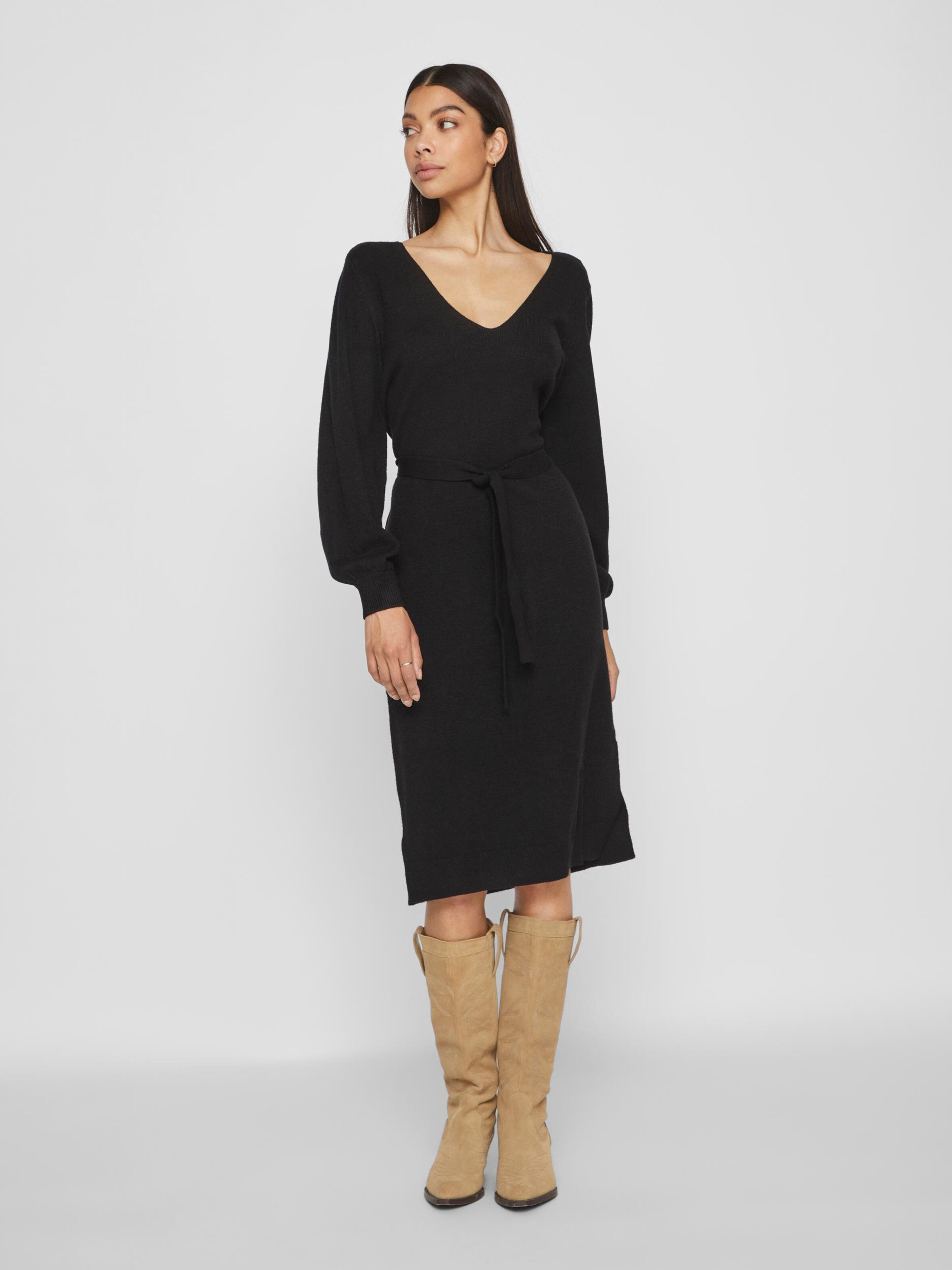 Vila long clearance sleeve knit dress
