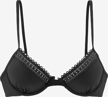s.Oliver Push-up Bikini Top in Black: front