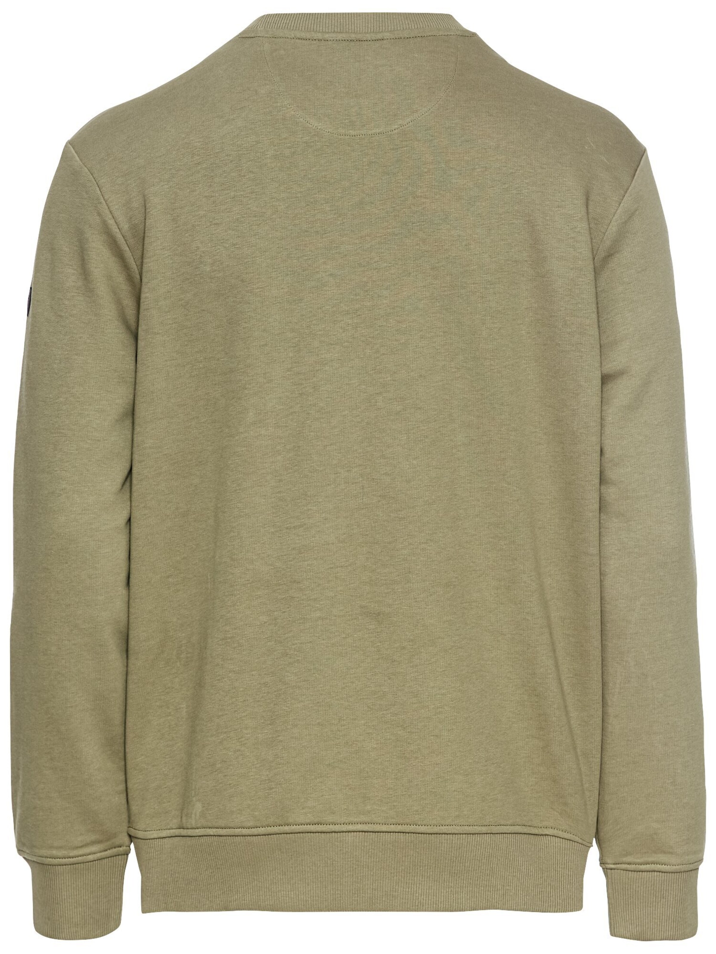 CAMEL ACTIVE Lässiges Sweatshirt mit Kontrasttasche in Grün