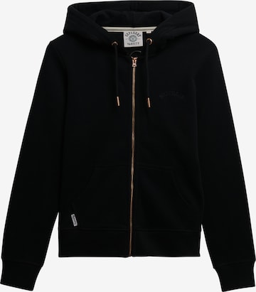 Superdry & Co Zip-Up Hoodie 'Essential' in Black: front